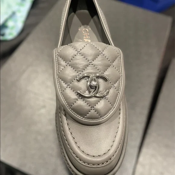 CHANEL | Shoes | Authentic Grey Chanel Loafers | Poshmark